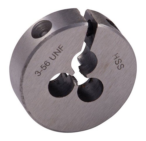 Brownells Wire Gauge Carbon Dies offer precision threading with durable carbon steel construction, compatible with standard die stocks for reliable performance.