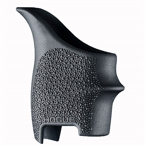 Enhance your grip with the Hogue HandALL Beavertail Grip Sleeve, designed for a precise fit on polymer pistols, providing comfort, recoil cushioning, and a non-slip texture.