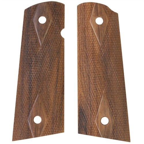 Upgrade your 1911 with Hogue's extra-long square bottom grips for a seamless fit with mag wells, enhanced comfort, and superior no-slip control.