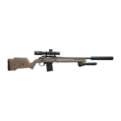 Upgrade your Ruger American with the Magpul Hunter Stock featuring adjustable LOP, M-LOK compatibility, and a reliable STANAG magazine well for enhanced performance.