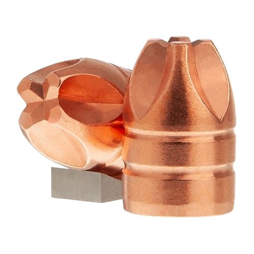 Experience deep penetration and massive tissue damage with the lead-free 451 Caliber Xtreme Defense bullets, designed to overcome barriers and create larger wound cavities.