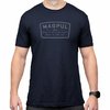 Show your Magpul pride with this classic navy tee, crafted from 100% combed ring-spun cotton for comfort and durability, featuring a tag-less design and double-needle stitching.