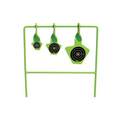 Enjoy easy shooting with the STEEL SPINNING TARGET SYSTEM for 22 caliber, featuring 3 high visibility floating targets and durable steel for lasting fun.