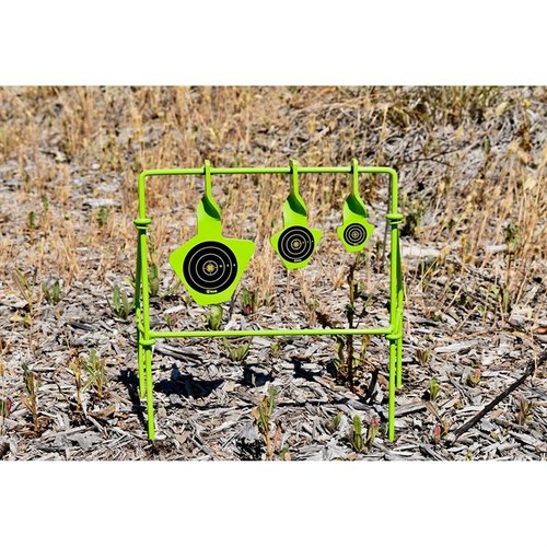 Enjoy effortless shooting with the STEEL SPINNING TARGET SYSTEM for 22 caliber, featuring 3 high visibility floating targets and durable steel construction.