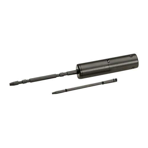 The BASIC END OF BARREL LASER BORE SIGHTER fits .17 to .50 caliber, includes an alignment target, storage pouch, and ensures no damage to your barrel.