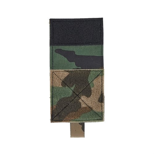 Enhance your Micro Fight Chassis with the Half Flap, offering versatile carrying options and easy attachment for Pistol Magazine Inserts in woodland camo.