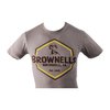 Experience comfort and style with the Brownells Men's Hex T-Shirt in Stone Gray, available in sizes XS to 3XL, perfect for any firearms enthusiast!