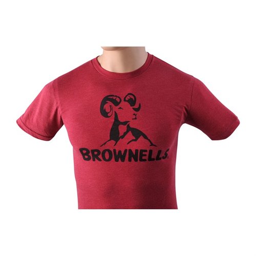 Experience comfort and style with the Brownells Trademark T-Shirt, featuring the iconic logo, available in sizes XS to 3XL and various colours.