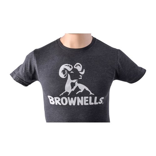 Experience comfort and style with the Brownells Trademark T-Shirt, featuring a classic logo, available in sizes XS to 3XL, perfect for any shooting enthusiast.