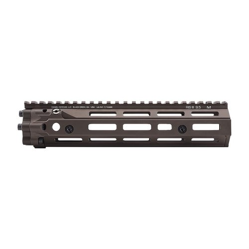 The Daniel Defense RIS III Rail offers a lightweight, durable design with M-LOK versatility, free-floating barrel for accuracy, and seamless compatibility with RIS II.
