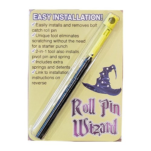 Easily install your bolt catch roll pin and pivot pin with the Roll Pin Wizard, featuring a specially designed punch and extra springs and detents included!
