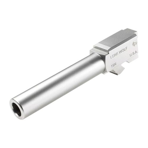 Upgrade your Glock 19 with the LWD M/19 barrel, featuring precision CNC machined 416 stainless steel for enhanced accuracy and compatibility with various bullet types.