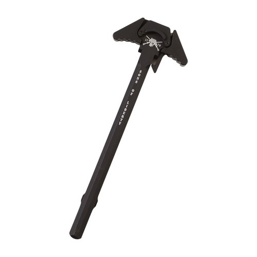 The Sons of Liberty Gun Works Liberty Charging Handle is ambidextrous, snag-free, and features a gas-sealing lip, enhancing performance for both suppressed and unsuppressed rifles.