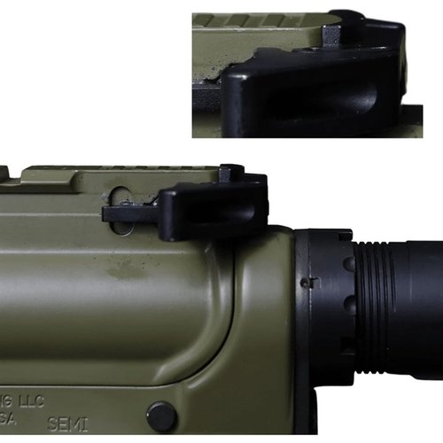 The Sons of Liberty Gun Works Liberty Charging Handle is ambidextrous, snag-free, and features a gas-sealing lip, enhancing performance for both suppressed and unsuppressed rifles.