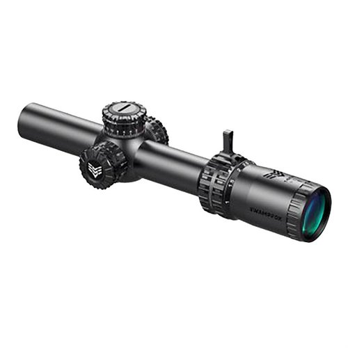 The Swampfox Arrowhead 1-8x24mm SFP scope offers tool-free locking turrets, a brighter sight picture, and illuminated reticles, perfect for law enforcement and self-defense.
