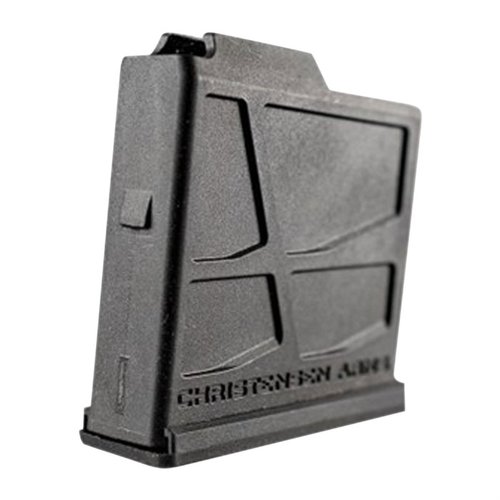 The Christensen Arms AICS Compatible Magazine offers reliable performance for bolt-action rifles, featuring a 5-round capacity, durable polymer construction, and a removable floorplate.