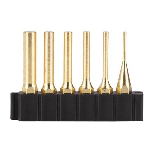 The Fix It Sticks Brass Pin Punch Set includes six precision punches, compatible with magnetic drivers and standard 1/4