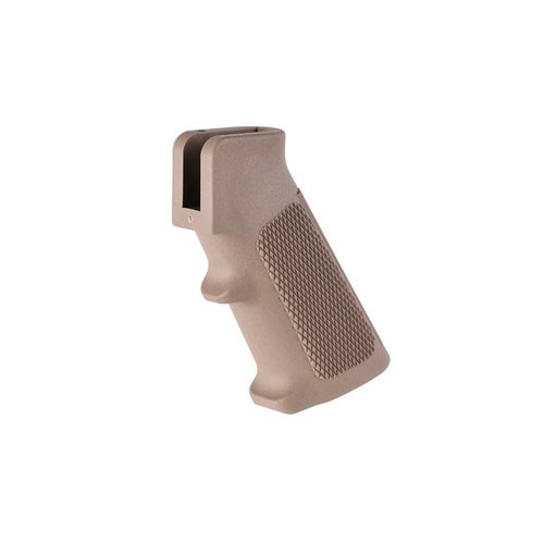 Upgrade your build with the Brownells AR-15 A2 Pistol Grip in Flat Dark Earth, a reliable standard for comfort and control (screw and washer not included).