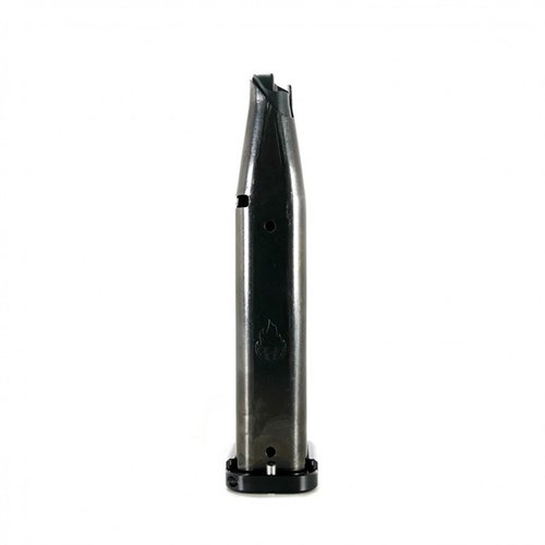 Enhance your shooting experience with Atlas Gunworks 2011 126mm Slidelock 9mm Magazines, featuring improved feeding, reliable lockback, and a +18% spring.