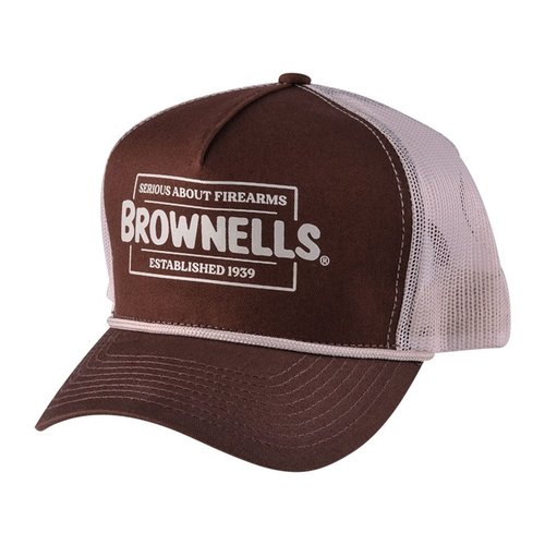 Embrace retro style with the Brownells Classic Trucker Cap, featuring a slick rope detail and versatile design perfect for everyday wear and any outfit.