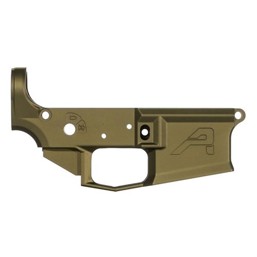 Aero Precision's M4E1 Stripped Lower Receiver combines the strength of 7075 T6 aluminum with a streamlined design, integral triggerguard, and easy installation features.