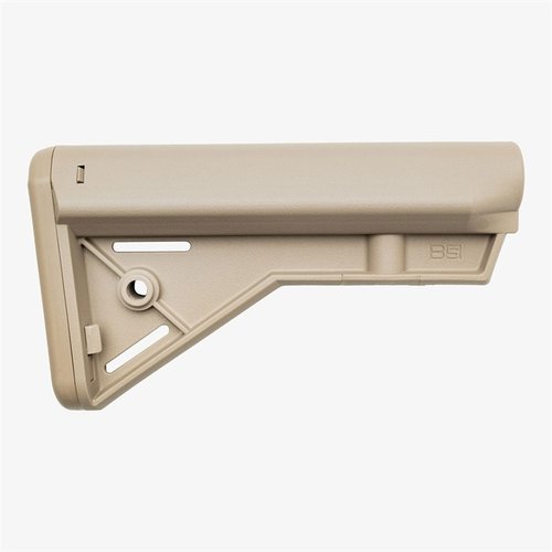 The B5 Systems AR-15 Bravo Stock offers ergonomic cheek weld, anti-rotational QD sling mounts, cushioned buttpad, and is made from durable Mil-Spec materials.