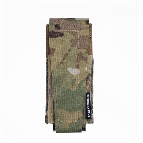The Liberty Dynamic Flashbang Pouch offers versatile storage for grenades, magazines, and radios, featuring elastic sides, MOLLE compatibility, and adjustable top.