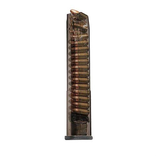 The Elite Tactical Systems Group VP9 30-Rd magazine offers extreme impact resistance, chemical durability, and a translucent body for easy ammo visibility.