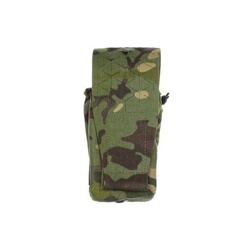 The versatile SPUD Munitions Pouch features adjustable shock cord loops, scrim cover, and fits various items, securely mounting to any MOLLE setup.