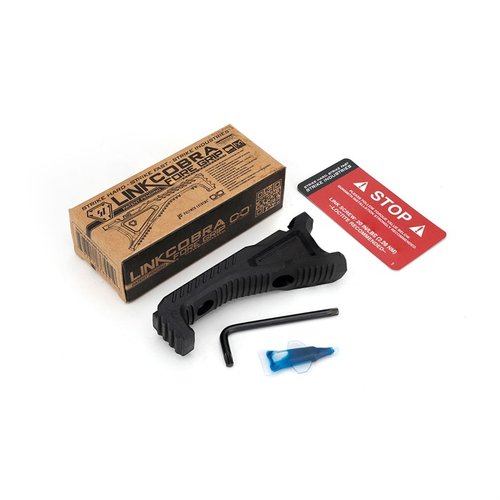 The LINK Cobra Fore Grip offers versatile grip options, M-LOK and KeyMod compatibility, and a Cable Management System for organized wiring, enhancing weapon control.