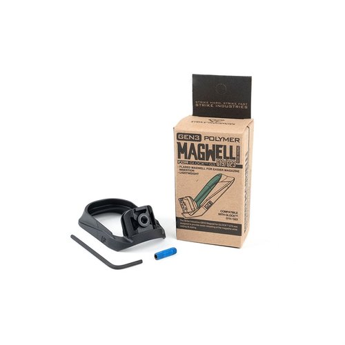 Enhance your GLOCK™ G19/G23 with the Strike Industries GEN3 Magwell for faster reloading, improved grip, and lightweight, durable polymer construction.
