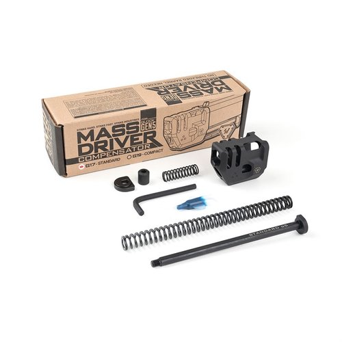 The Strike Industries Mass Driver Compensator enhances recoil control without permanent modifications, fits flush with GLOCK slides, and reduces baffle strikes.