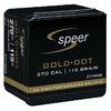 Experience extreme accuracy and reliable performance with Speer Gold Dot 270 caliber rifle bullets, designed for consistent penetration and threat-stopping expansion.