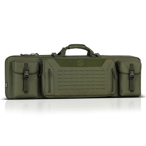 The Savior Equipment Urban Warfare Double Rifle Case features padded slots, MOLLE webbing, and a low-profile design, ensuring secure transport and easy access.