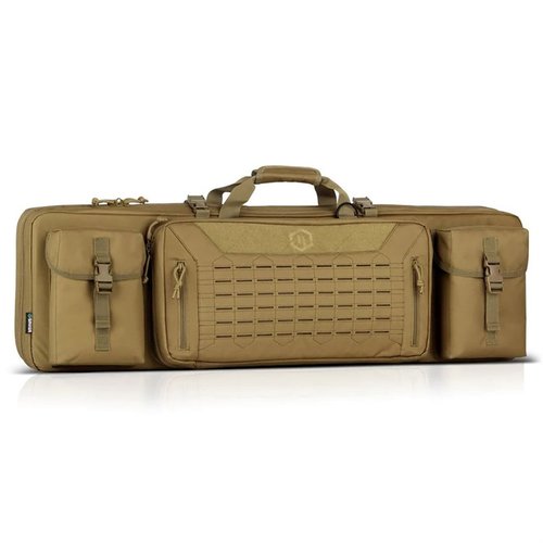 The Savior Equipment Urban Warfare Double Rifle Case features padded slots, removable straps, and a low-profile design, perfect for secure and discreet transport.