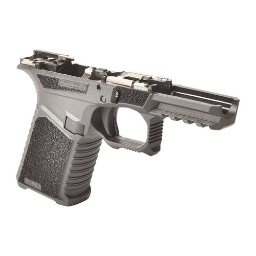 The SCT 19 frame offers aggressive grip texture, enhanced ergonomics, compatibility with Glock® Gen 1-3 parts, and a durable Picatinny rail for accessories.