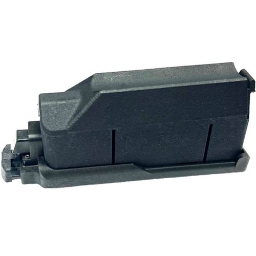 The Savage Arms Single Shot Adapter easily replaces factory magazines in Savage Axis & 110 models, allowing single-shot use for various short and long action cartridges.