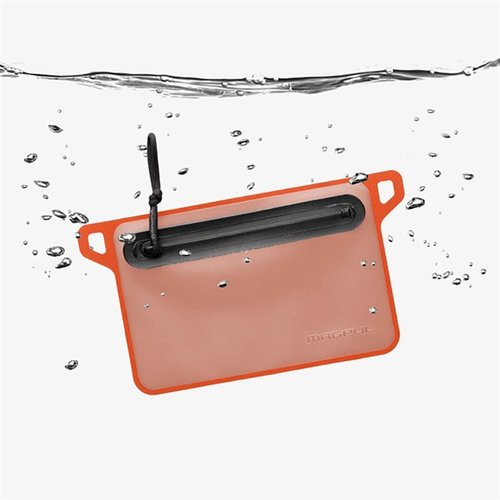 The DAKA Waterproof Window Pouch features 100% waterproof YKK zippers, durable paracord pulls, and a translucent panel for easy identification, perfect for protecting valuables.