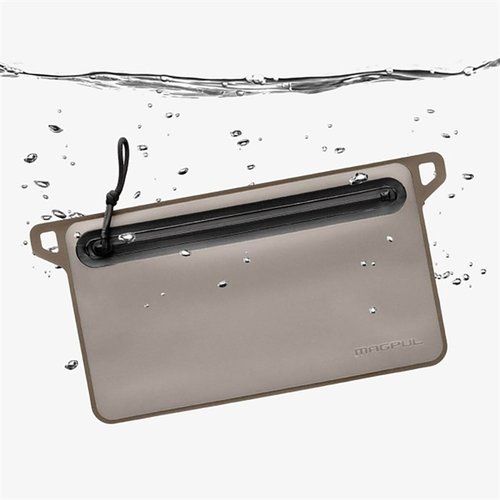 The Magpul DAKA Waterproof Window Pouch features rugged, 100% waterproof YKK zippers, durable paracord pulls, and a translucent window for easy content identification.