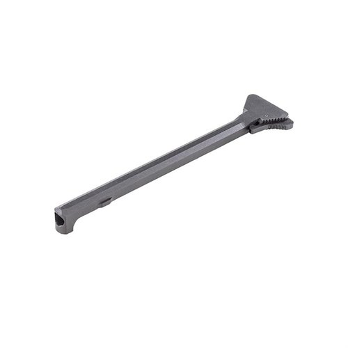 Upgrade your AR-15 with the LUTH-AR Retro 601 Style A1 Triangle Charging Handle, crafted from durable 6061 Aluminum with an anodized hardcoat finish in sleek black.