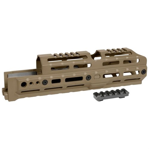 The Midwest Industries AK Alpha Series 10" M-LOK Handguard offers flexibility, lightweight 6061 aluminum construction, and compatibility with most AKM firearms.