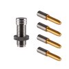 The Sinclair TiN Coated Turning Mandrel Kit offers precision-ground carbide mandrels for neck turning, increased abrasion resistance, and enhanced lubricity.