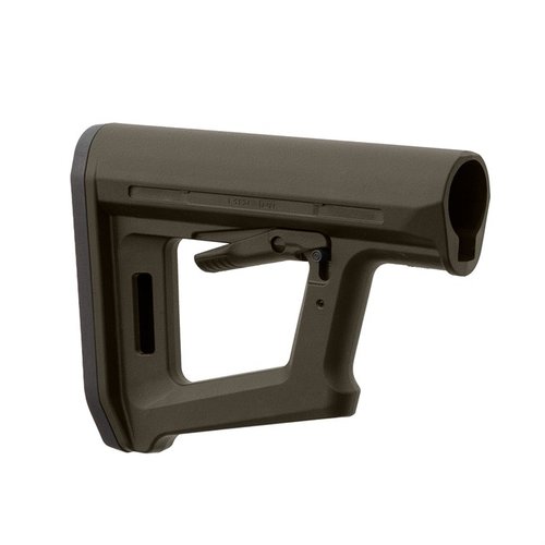 The MOE PR Carbine Stock offers a lightweight, minimalist design with a support-hand rest, M-LOK slot for sling attachment, and compatibility with CTR Cheek Risers.