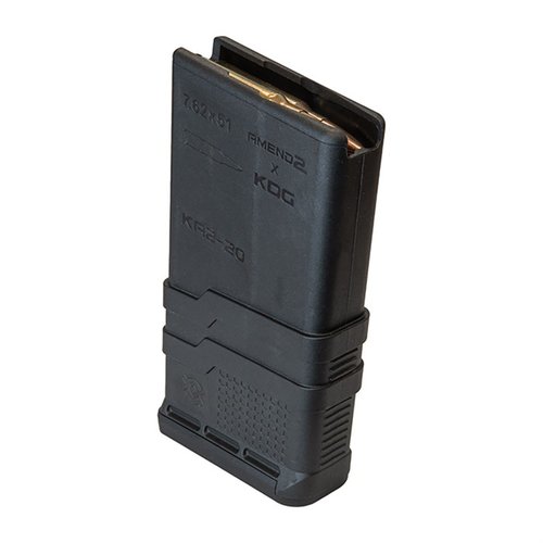 The Amend2 MOD-3 magazine for FN SCAR 17 features a durable 20-round polymer design, anti-tilt follower, and a heavy-duty stainless steel spring for reliability.