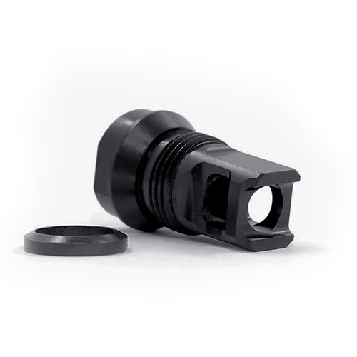 The BREEK ARMS 2BO-S Single Port Muzzle Brake reduces recoil and muzzle rise, ensuring quick follow-up shots with a sleek, durable design for 9mm firearms.
