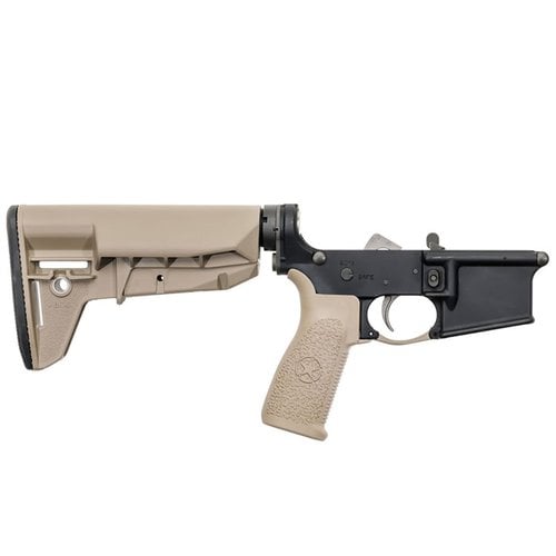 The Bravo Company AR-15 Widebody Lower Receiver features a BCM Mod 2 SOPMOD stock, PNT trigger, and durable 7075-T6 aluminum for enhanced performance.