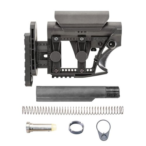 The LUTH-AR MBA-3 Buttstock offers adjustable Length-of-Pull, Height, and Cheek Rise, plus a complete buffer assembly for your .308/7.62 AR lower.