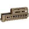 The Midwest Industries AK Alpha Series Quad Rail Handguard offers adjustable fit, robust design, multiple QD sling points, and lightweight aluminum construction.