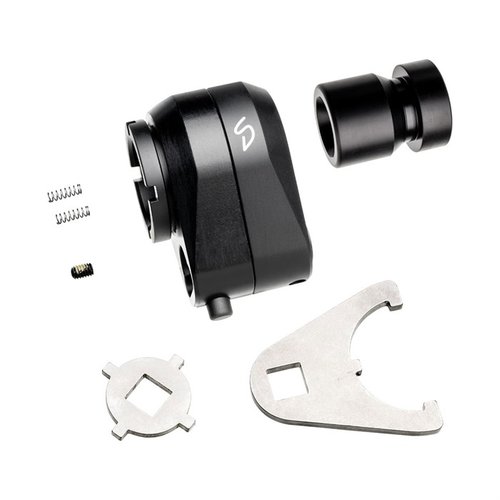 The RAB-AD Rapid Attach Buttstock Adapter offers quick attachment/removal, robust 7075 aluminum construction, and compatibility with various AR systems for versatile use.