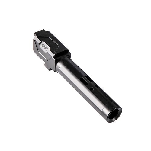 Upgrade your Gen3 Glock 19 with this ported 9mm Luger barrel, crafted from premium stainless steel for durability and featuring a Nitride finish for corrosion protection.